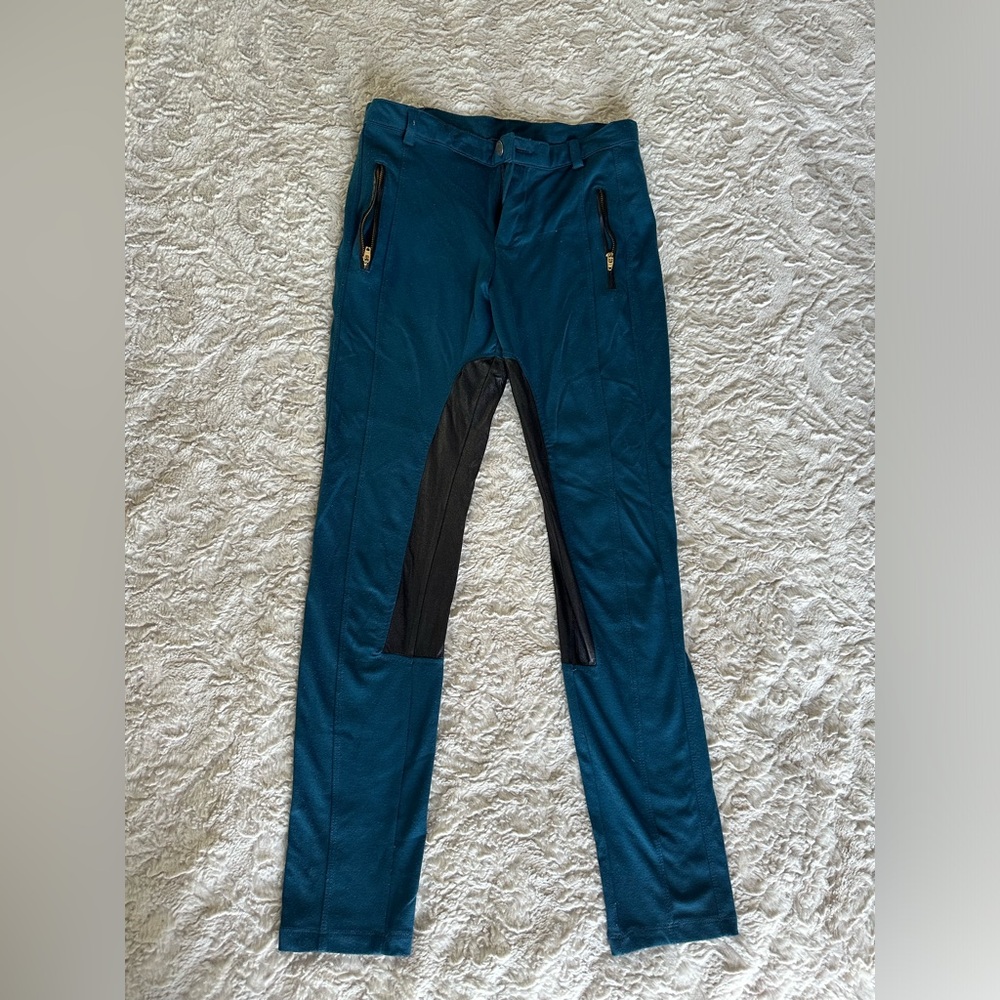 Leggings with faux leather details duo size medium